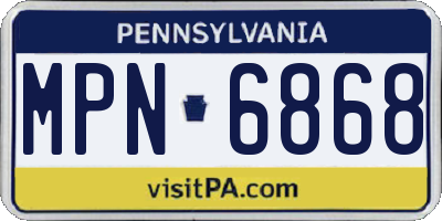 PA license plate MPN6868