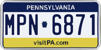 PA license plate MPN6871