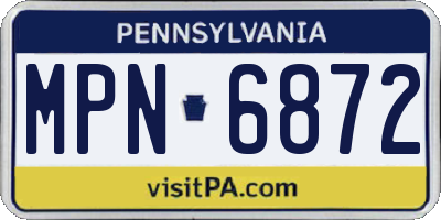PA license plate MPN6872