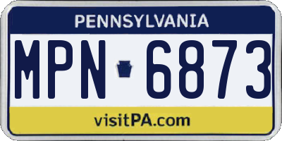 PA license plate MPN6873