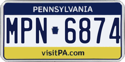 PA license plate MPN6874