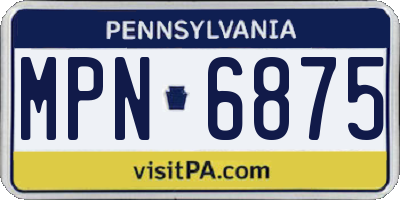 PA license plate MPN6875