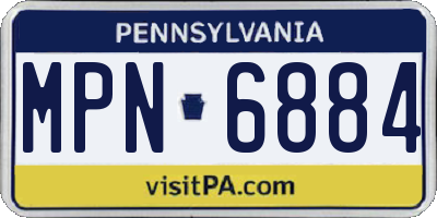 PA license plate MPN6884