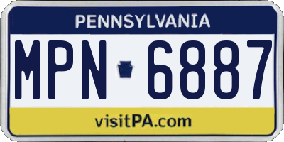 PA license plate MPN6887