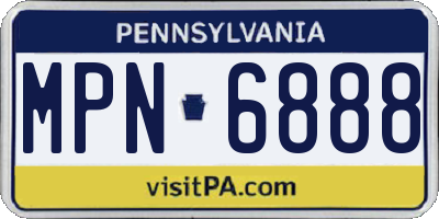 PA license plate MPN6888