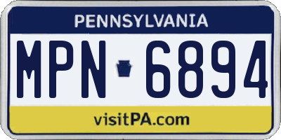 PA license plate MPN6894