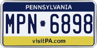 PA license plate MPN6898