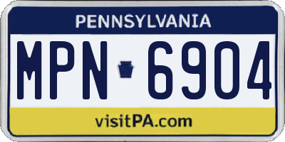 PA license plate MPN6904