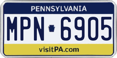 PA license plate MPN6905