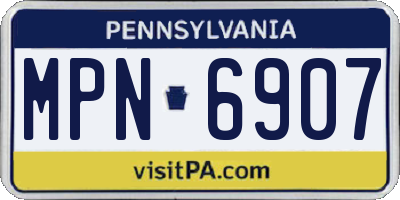 PA license plate MPN6907