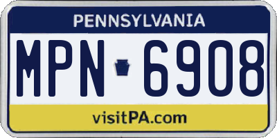 PA license plate MPN6908