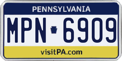 PA license plate MPN6909