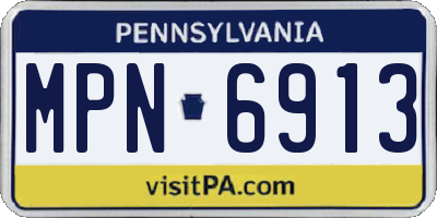 PA license plate MPN6913