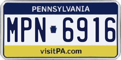 PA license plate MPN6916