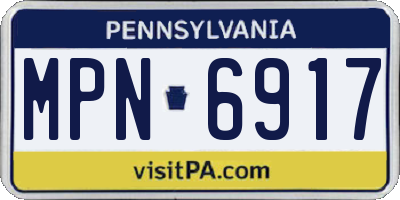 PA license plate MPN6917