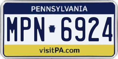 PA license plate MPN6924