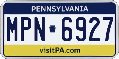 PA license plate MPN6927