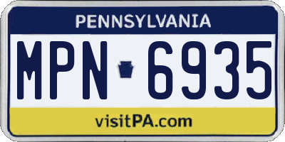 PA license plate MPN6935