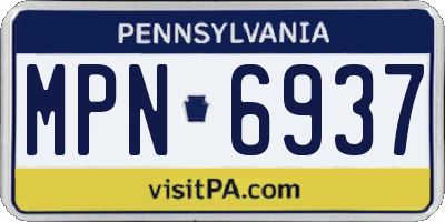 PA license plate MPN6937
