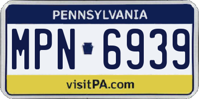 PA license plate MPN6939