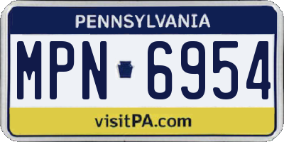PA license plate MPN6954