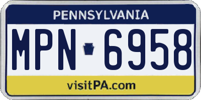 PA license plate MPN6958