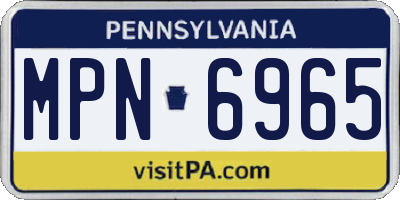 PA license plate MPN6965