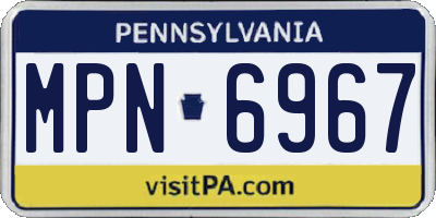 PA license plate MPN6967