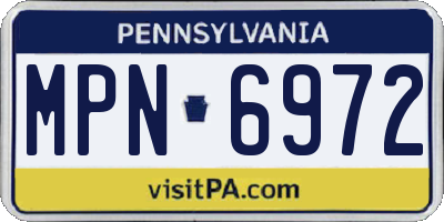 PA license plate MPN6972