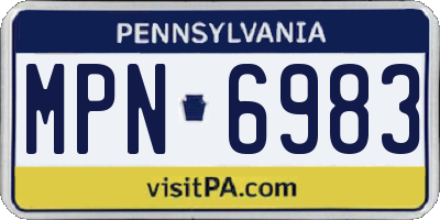 PA license plate MPN6983