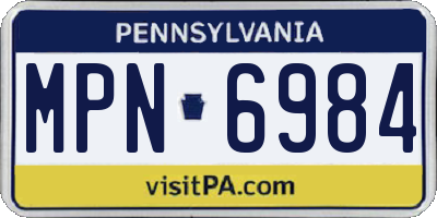 PA license plate MPN6984