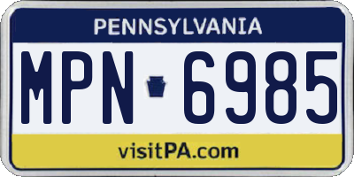 PA license plate MPN6985