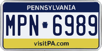 PA license plate MPN6989