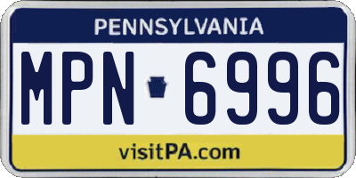PA license plate MPN6996