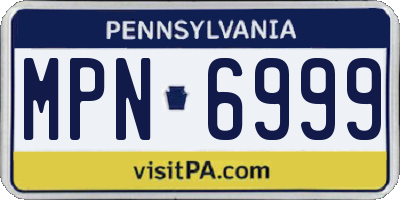 PA license plate MPN6999