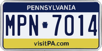 PA license plate MPN7014