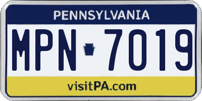 PA license plate MPN7019