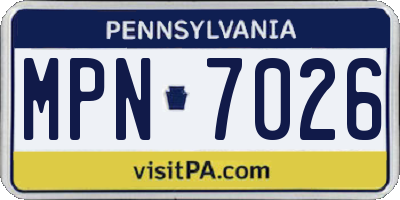 PA license plate MPN7026