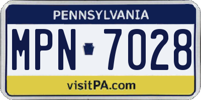 PA license plate MPN7028