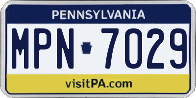 PA license plate MPN7029
