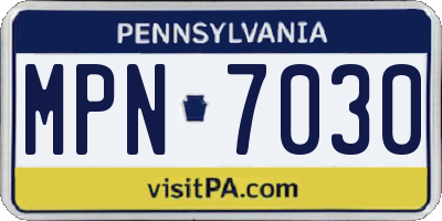 PA license plate MPN7030
