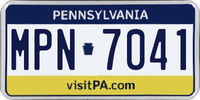 PA license plate MPN7041