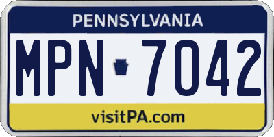 PA license plate MPN7042