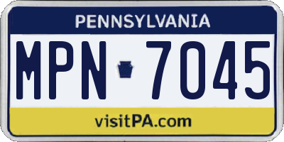 PA license plate MPN7045
