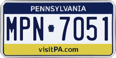 PA license plate MPN7051