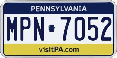 PA license plate MPN7052
