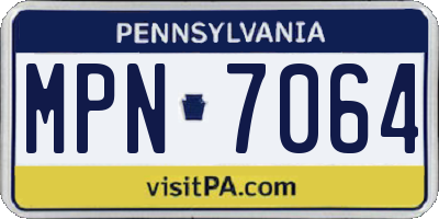 PA license plate MPN7064