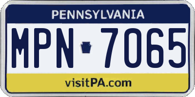 PA license plate MPN7065