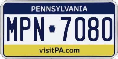 PA license plate MPN7080