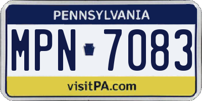 PA license plate MPN7083